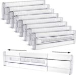 Drawer Dividers, 8 Pack Adjustable Drawer Organizers 3.2"" High Expandable from 11.3-20"" Clear Expandable Dresser Organizer for Clothes Kitchen Utensils Cutlery Drawer Organizers Set - Image 2