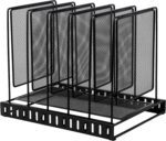 EASEPRES 5 Section Vertical Metal Mesh Desk File Organizer, Spacing Adjustable Upright Desktop Paper Mail Document Magazine Sorter Folder Holder for Workspace Office School Home, Black - Image 2