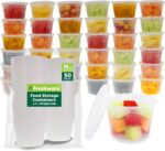 Freshware Food Storage Containers [50 Set] 16 oz Plastic Deli Containers with Lids, Slime, Soup, Meal Prep Containers | BPA Free | Stackable | Leakproof | Microwave/Dishwasher/Freezer Safe - Image 2