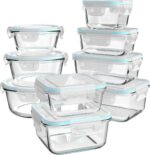 Glass Food Storage Containers with Lids, [18 Piece] Glass Meal Prep Containers, Containers for Food Storage with Lids, BPA Free & Leak Proof (9 Lid & 9 Container) - Image 2