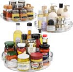 LAMU 3 Pack Lazy Susan Organizer Turntable for Cabinet, Rotating Condiment Organizer for Kitchen Pantry Organizers and Storage, Table Top, Fridge, Countertop, Spice Organization, 9.25'' 10.6'' 12'' - Image 2