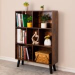 LEYAOYAO Cube Bookshelf 3 Tier Mid-Century Rustic Brown Modern Bookcase with Legs,Retro Wood Bookshelves Storage Organizer Shelf,Freestanding Open Book Shelves for Bedroom,Living Room,Office - Image 2