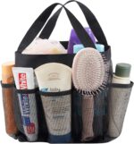 Lifewit Mesh Shower Caddy Freestanding Portable Shower Tote Bag for College Dorm, Bathroom, Gym, Travel, Quick Dry Hanging Organizer with 7 Storage Pockets for Toiletry Essentials, Medium,Black - Image 2