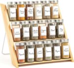 Orii 18 Jar Bamboo Compact Spice Organizer for Countertop and Kitchen Drawer, Filled with Spices, Program - Image 2