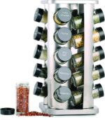 Orii 20 Jar Spice Rack with Spices Included - Revolving Tower Organizer for Kitchen Spices and Seasonings, (Stainless Steel) - Image 2
