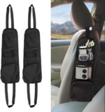 QUICTO 2PCS Car Seat Storage Hanging Bag, Multi-Pocket Seat Side Organizer, Multifunctional Mesh Net Pocket, Can Hold Mobile Phone, Wallet, Glasses, Suitable for Cars, SUVs, Trucks - Image 2