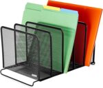 Rolodex File Sorter, Mesh, Stackable, Five Sorters, Black (8.25" x 14.375" x 7.75") - Image 2