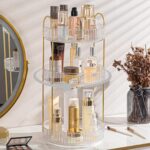 Rotating Makeup Organizer for Vanity, High-Capacity Skincare Clear Make Up Storage Perfume Organizers Cosmetic Dresser Organizer Countertop 360 Spinning (Clear, 3 Tier) - Image 2