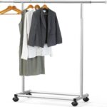 SIMPLE HOUSEWARE Standard Rod Garment Rack, Silver - Image 2