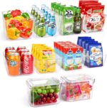 Set Of 10 Refrigerator Pantry Organizer Bins, Clear Plastic Food Storage Bins for Kitchen, Countertops, Cabinets, Fridge, Freezer, Bedrooms, Bathrooms, Fridge Organizer Bins Pantry Storage Containers - Image 2