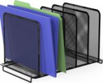 Simple Houseware Expandable 5 Section Upright File Sorter Organizer, Black - Image 2