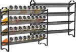 Simple Trending 2 Pack 4 Tier Spice Rack Organizer,Stackable Kitchen Counter Shelves,for Cabinet,Countertop,Pantry, Door or Wall Mount, Metal Mesh,Jars not Included, Black - Image 2