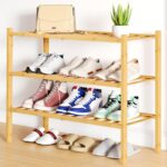 Smiry Shoe Rack, 3 Tier Bamboo Shoe Organizer, Stackable Free Standing Wooden Shoe Storage Shelf for Closet, Entryway, Front Door Entrance, Natural - Image 2