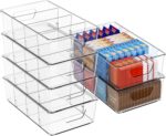 Stackable 6 Pack Snack Organizer for Pantry Shelf,Clear Pantry Organizers and Storage Bins for Fridge,Office,Cupboard,Plastic Pantry Snack Organizer For Breast Milk,Tea Bag,Food Storage Containers - Image 2