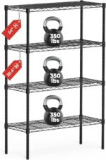 Sweetcrispy 4-Shelf Storage Shelving Unit, Adjustable Metal Wire Racks Heavy Duty Standing Shelf Organizer for Kitchen, Closet, Pantry, Garage, Bathroom, Laundry (13.8" D x 35.4" W x 54" H) - Image 2