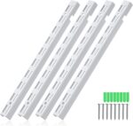 Tandefio 4 Pcs 12 inch Dual Track Upright Wall Shelving System with Notched Design Standard Adjustable Shelf Bracket Rail Heavy Duty Track Wall Support System Shelf Pilaster Strip for Hang - Image 2