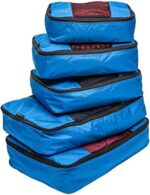 TravelWise Luggage Packing Organization Cubes 5 Pack, Blue, 2 Small, 2 Medium, 1 Large - Image 2