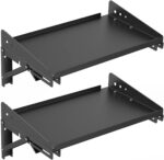 ULIBERMAGNET Garage Folding Storage Rack Shelves,100LB Metal Wall Mounted Adjustable Rail Shelf for Garage,Power Tools,Toolbox,Storage Shelves with Lip for Workshop Kitchen Office (2 Pack) - Image 2