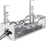 Under Desk Cable Management Tray 13.38", Quszmd Cable Organizer No Drill, Standing Cord Organizer and Wire Management Tray - No Damage to Desk, White - Image 2