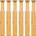 VaeFae 6-Pack Bamboo Drawer Dividers – Adjustable 14"-19.1" (Fits 15"-18" Drawers ONLY), Spring-Loaded Expandable Organizer for Kitchen, Bedroom, Office & Bathroom, MUST MEASURE Before Purchase - Image 2