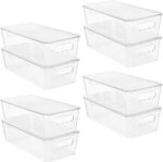 Vtopmart 8pcs Clear Organizers and Storage Bins with Lids, Stackable Plastic Storage Containers with Handles for Fridge, Freezer, Pantry, Cabinet, Kitchen Organization - Image 2