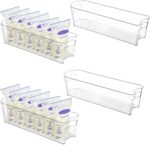 Vtopmart Breastmilk Storage Container 4PCS Set, Clear Freezer and Fridge Organizer Bins, Plastic Storage Bins for Breast Milk, Baby Pouches, Formula, Bottles and Yogurts, 4.3’’ Width, 14.7" Long - Image 2