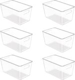 Vtopmart Clear Plastic Storage Bins, 6 PCS Pantry Organizer Bins with Handle for Refrigerator, Fridge, Cabinet, Kitchen, Countertops, Cupboard, Freezer Organization,Medium - Image 2