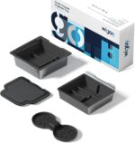 Wigoo Tesla New Model Y Juniper & Model 3 Center Console Organizer [Double Layer Space, Slide Smoothly] Model 3 (2024~2025)/New Model Y Juniper Accessories, 4PCS Black - Image 2