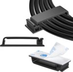 XHF 50 PCS Self Adhesive Cable Clips(L) Black,Wire Clips Cable Management Wire Organizer Cord Holder for Under Desk, Car, Wall, TV PC Ethernet Cable - Image 2