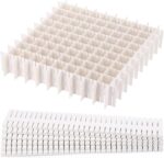 acDesign 40Pcs Grid Drawer Dividers, Adjustable Drawer Organizer for Socks, Underwear, Lingerie, Makeup, Bedroom Office Kitchen Storage (White) - Image 2