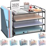 gianotter 4-Tier Paper Organizer With Magazine Holder, Desk Organizers and Accessories, Desk Accessories & Workspace Organizers, File Organizer for Office Supplies Storag (Black) - Image 2