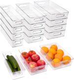 12 Pack Refrigerator Organizer Bins, 3 Sizes Stackable Clear Pantry Storage with Handles for Fridge, Freezer, Shelves, Drawer, Snack Organizer for Home & Kitchen - Image 2