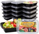 15 Pack- Meal Prep Containers 32oz, Plastic Food Prep Containers Reusable, Leakproof To Go Food Containers with Lids, BPA-Free, Microwave/Dishwasher/Freezer Safe - Image 2