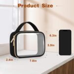 Wedama TSA Approved Toiletry Bag, 3 Pack Clear Makeup Bags with Handles, Quart Size Clear Toiletry Bags, PVC Cosmetic Bags for Women and Men, Carry on Airport Airline Compliant Bag, Black - Image 4