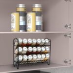 SWOMMOLY Spice Rack with Jars - 21 Glass Spice Jars with 386 Spice Labels, 3 Tier Spice Rack Organizer for Cabinet, Countertop, Wall Mount - Image 3
