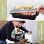 50 Pack- Meal Prep Containers 32oz, Plastic Food Prep Containers Reusable, Leakproof To Go Food Containers with Lids, BPA-Free, Microwave/Dishwasher/Freezer Safe - Image 4