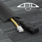 D-Line 6ft Floor Cord Cover, Cable Protector, Hide Extension Cords, Protect Cords, Prevent Cable Trips, Heavy Duty Cord Hider - Cable Cavity = 0.63" (W) x 0.31" (H) - Black - Image 4