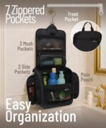 DD D&D Wanderlust D&D Hanging Travel Toiletry Bag for Men and Women – Cosmetics, Makeup and Toiletries Organizer Kit with 10 Compartments - Image 3