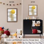 Modern Storage Cabinet, Free Standing Buffet Cabinet, Black Sideboard and Buffet Storage, Wood Accent Furniture for Living Room, Hallway, Entryway, Dining Room, Bedroom (1, Black) - Image 4