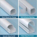 ZhiYo 113in Cord Covers for Wires on Wall, One Cord Hider Wall, Self-Adhesive Wire Covers for Cords, Paintable TV Cable Hider Cable Management Kit, 8X L14.2in, W0.5in H0.4in, White - Image 5