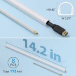 ZhiYo 113in Cord Covers for Wires on Wall, One Cord Hider Wall, Self-Adhesive Wire Covers for Cords, Paintable TV Cable Hider Cable Management Kit, 8X L14.2in, W0.5in H0.4in, White - Image 7