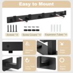 Coat Rack Wall Mount, Metal Coat Hanger with 5 Hooks, Heavy Duty, Black, 1 Pcs - Image 4