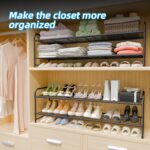 2 Tier Shoe Rack for Closet, 44 Inch Extra Long Shoe Storage Organizer for Shelves, Heavy Duty Metal, Easy Assembly, Black - Image 3