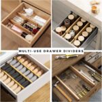 Expandable Bamboo Drawer Dividers 8 pack with labels(17"-22") Drawer Organizer for Kitchen, Clothes,Utensils,Silverware,Dresser,Office,Desk - Image 5
