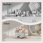 LAMU Makeup Organizer With 2 Drawers, Bathroom Storage With Four Non-Slip Feet And Dust-Proof, Simple And Stylish For Desktop, Vanity, Bathroom Countertops, Clear - Image 6
