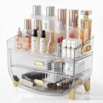 LAMU Makeup Organizer With 2 Drawers, Bathroom Storage With Four Non-Slip Feet And Dust-Proof, Simple And Stylish For Desktop, Vanity, Bathroom Countertops, Clear - Image 8