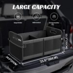 Sposuit Trunk Organizer for Car - 70L Collapsible Car Storage with 11 Pockets & Reinforced Handles, SUV Trunk Organizers for Grocery Cargo(Black) - Image 3