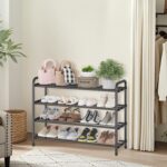KANAV 4-Tier Expandable Shoe Rack – Adjustable Shoe Organizer & Shoe Storage for Closet, Entryway, and Front Door – Space-Saving Shoe Shelf and Rack Organizer for Home - Black - Image 5