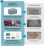BOYATU Travel Makeup Bags Cosmetic Organizer Bag: 3-Set Large Capacity Make up Bag - PU Leather Toiletry Bags for Women - Wide Open Portable Pouch with Divider & Handle (01-Light Blue) - Image 3
