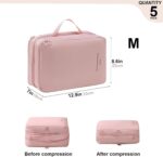 Double-Layered Compression Packing Cubes for Travel, Luggage Organizer Bags Compressible for Suitcase Packing Bag Travel Accessories, Pink, M - Image 3